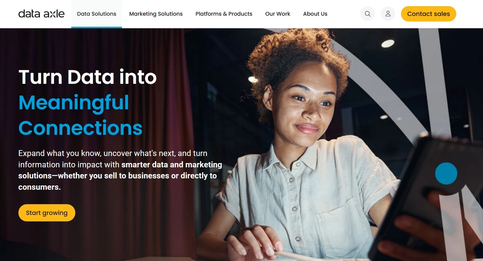 Data Axle B2B healthcare data provider homepage
