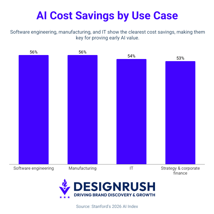 ai statistics: ai cost savings by use case