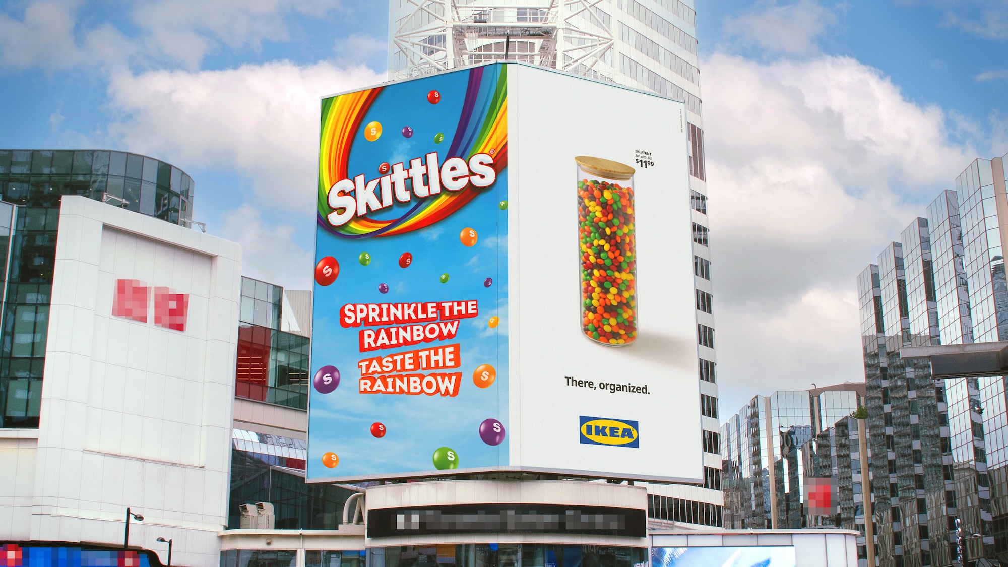 An OOH ad from IKEA's "Unpackaged Goods" campaign pictured at Toronto's Sankofa Square