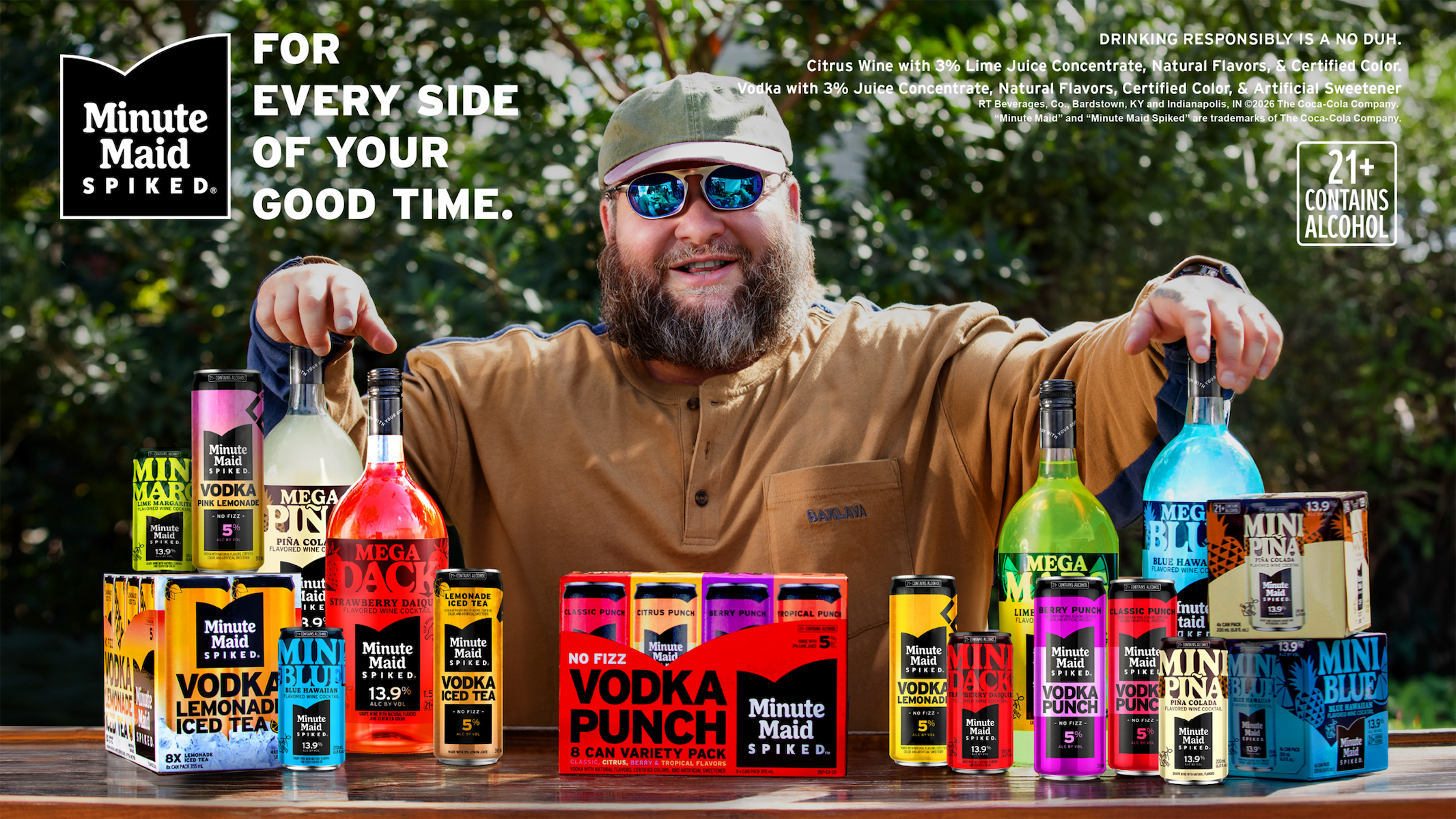 Action Bronson pictured with Minute Maid Spiked beverages