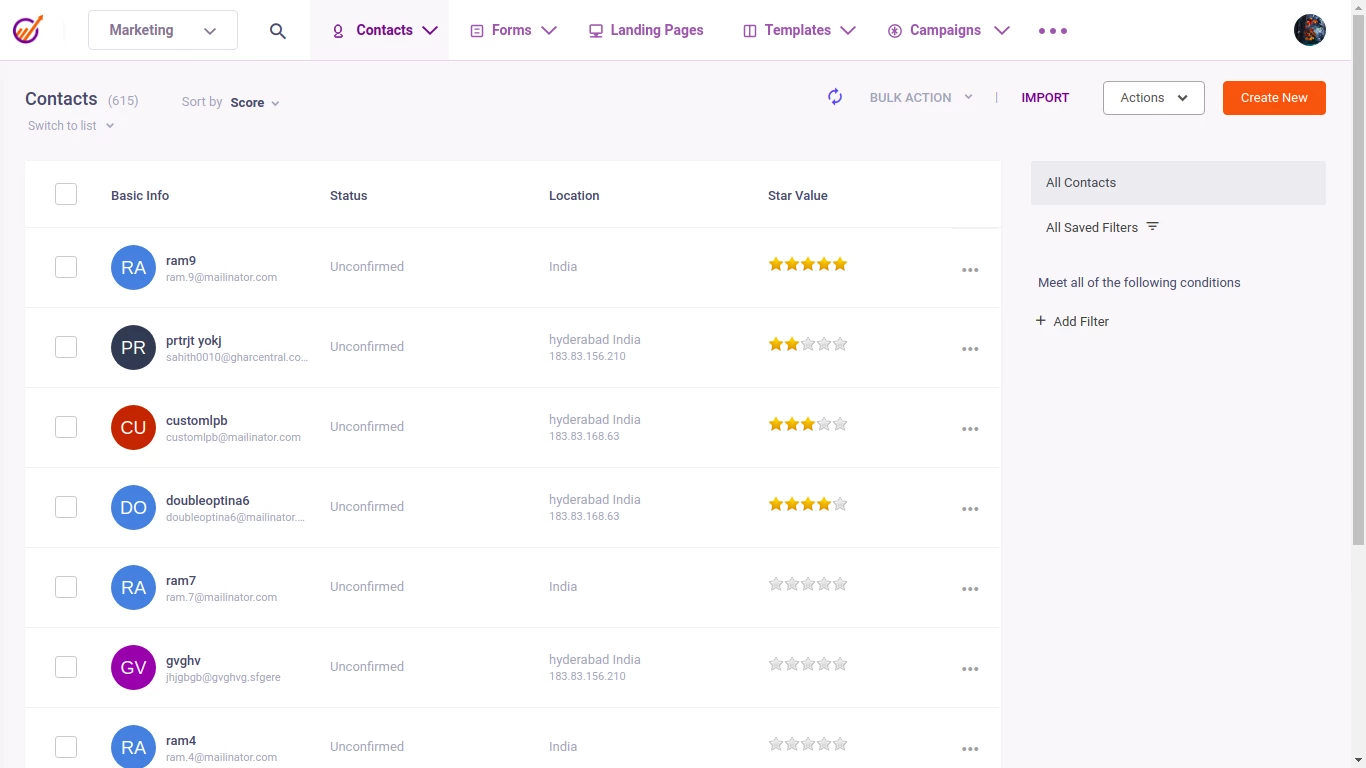 EngageBay Dashboard EngageBay Dashboard