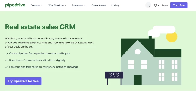 best crm for real estate: pipedrive