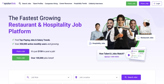 best restaurant job board: oysterlink