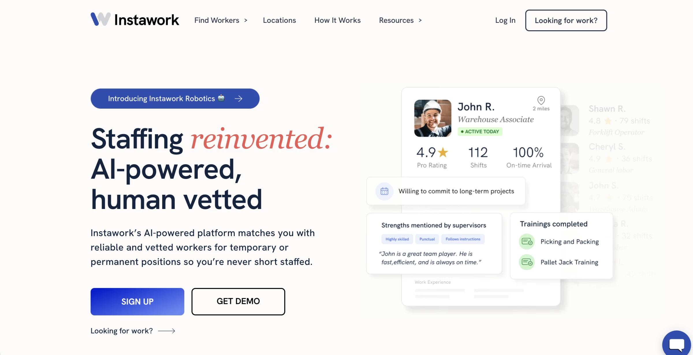 best restaurant job board: instawork