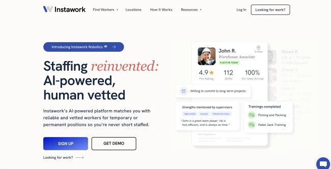 best restaurant job board: instawork