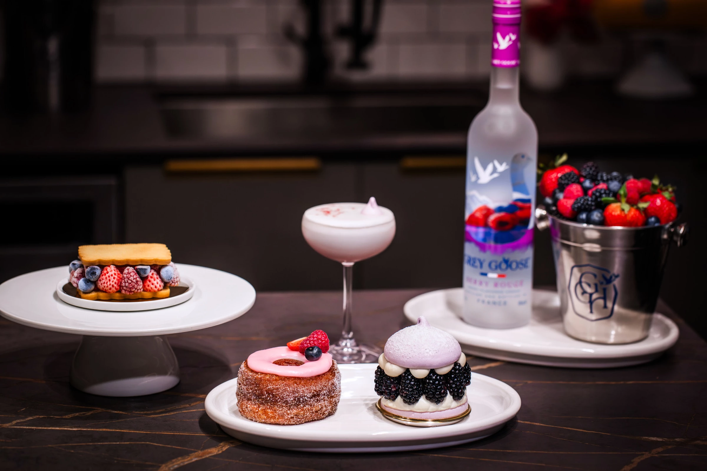 Berry Rouge "Berries and Cream" Cocktail and Berry Rouge Inspired Pastry Confections by Chef Dominique Ansel