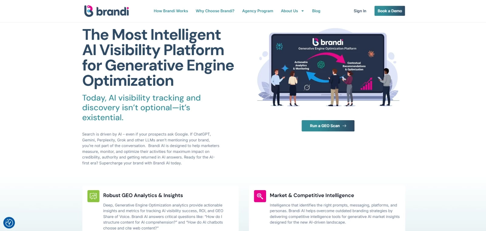 Brandi AI homepage