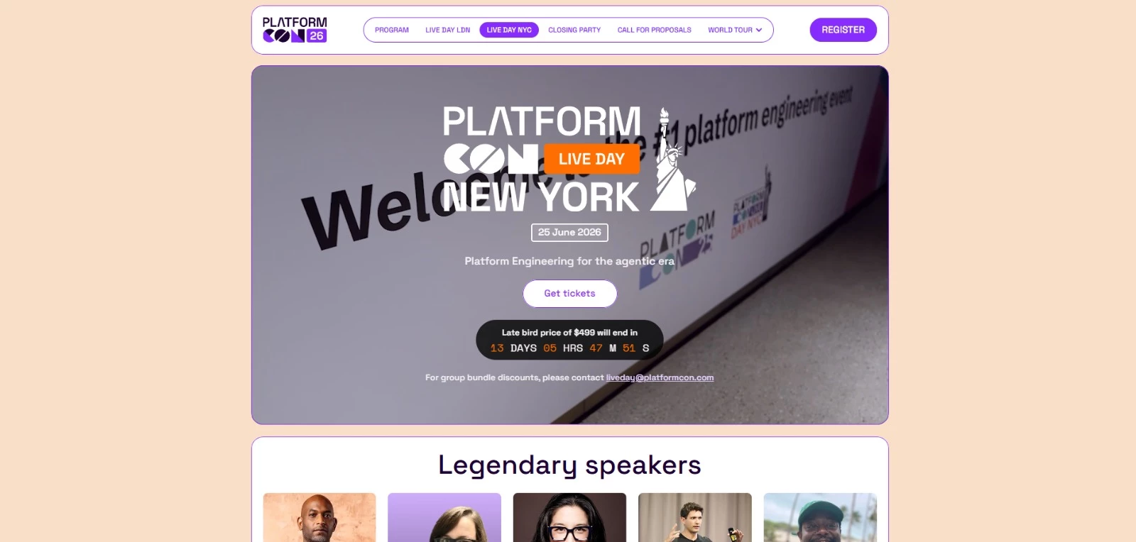 PlatformCon Live Day NYC: homepage