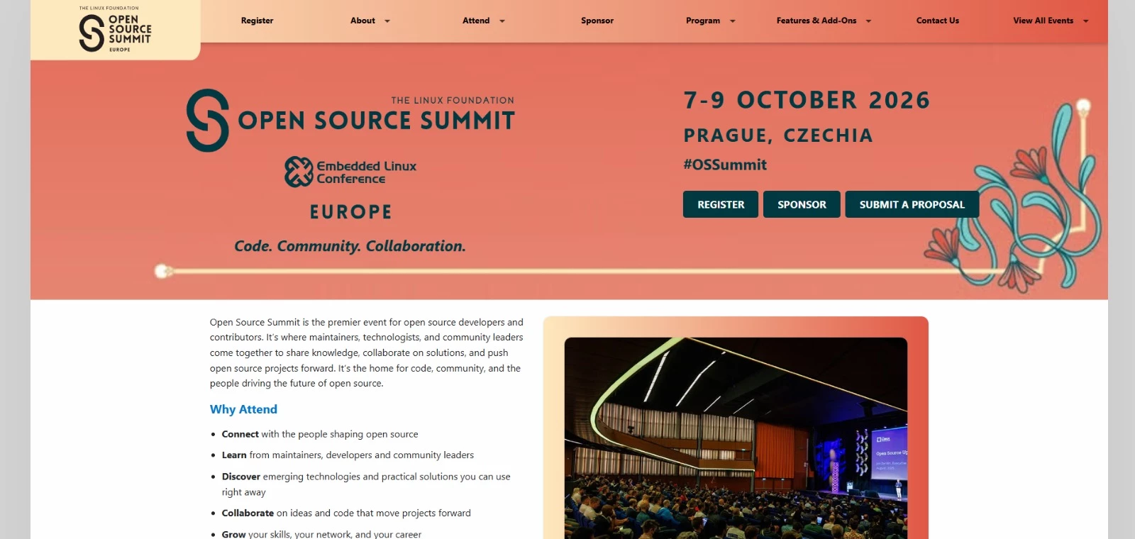  Open Source Summit Europe homepage