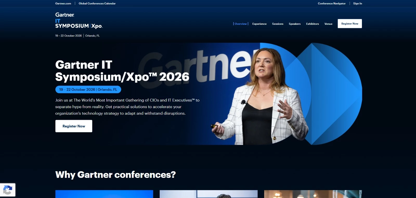 Gartner event homepage