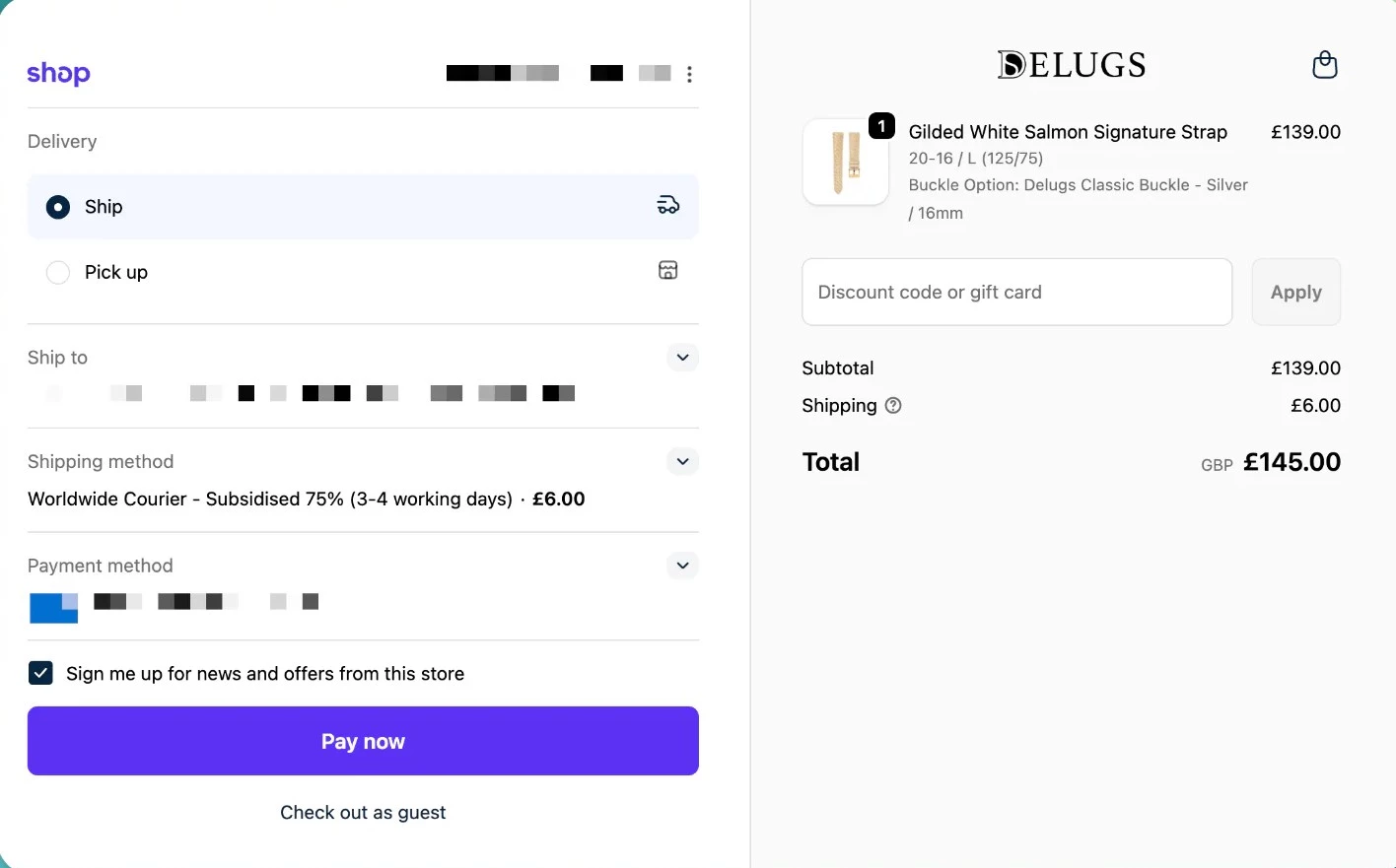 Shopify Shopify checkout page