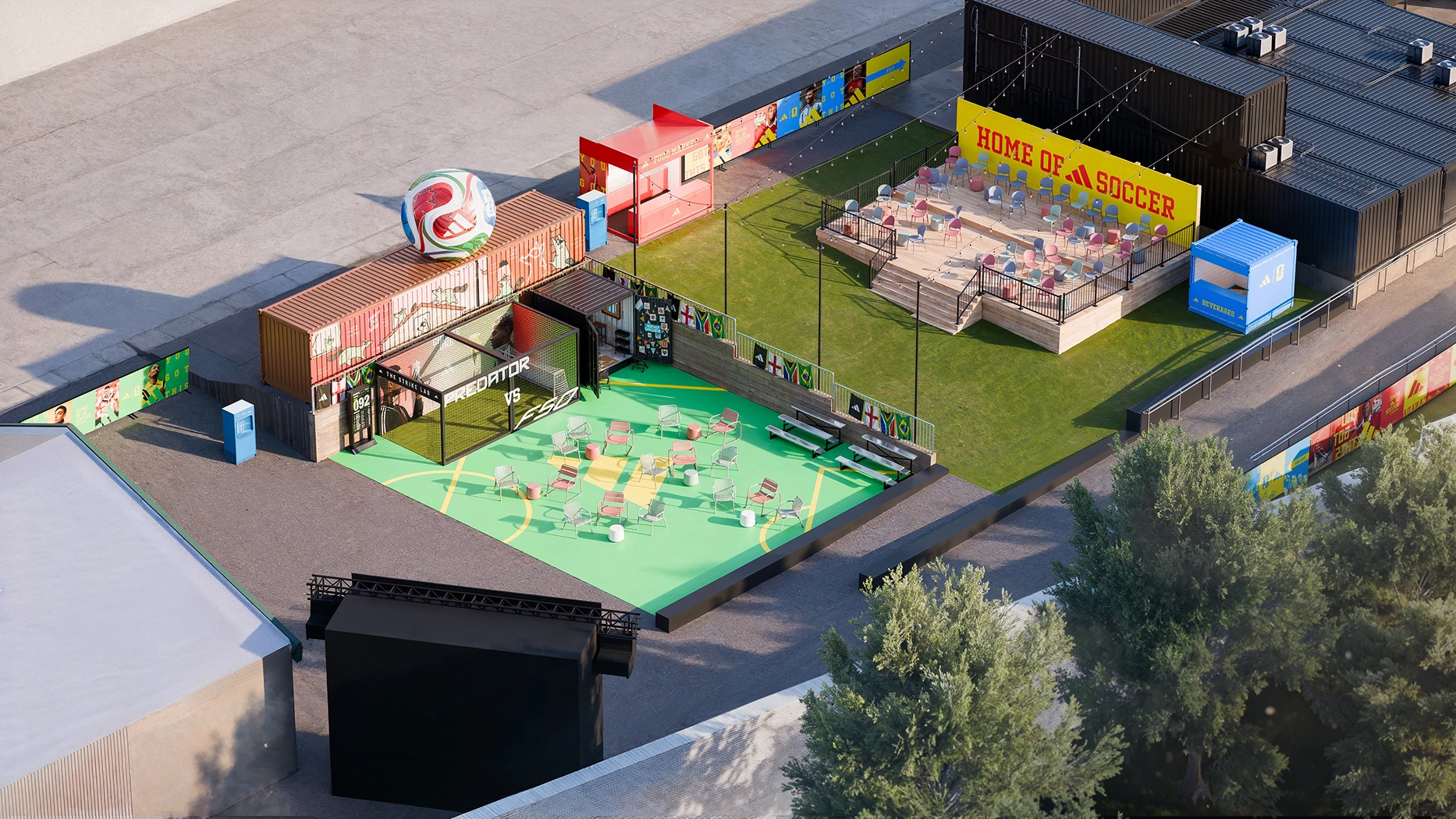 A mock-up of Adidas' Home of Soccer activation at Toronto | Source: Adidas A mock-up of Adidas' Home of Soccer activation at Toronto | Source: Adidas