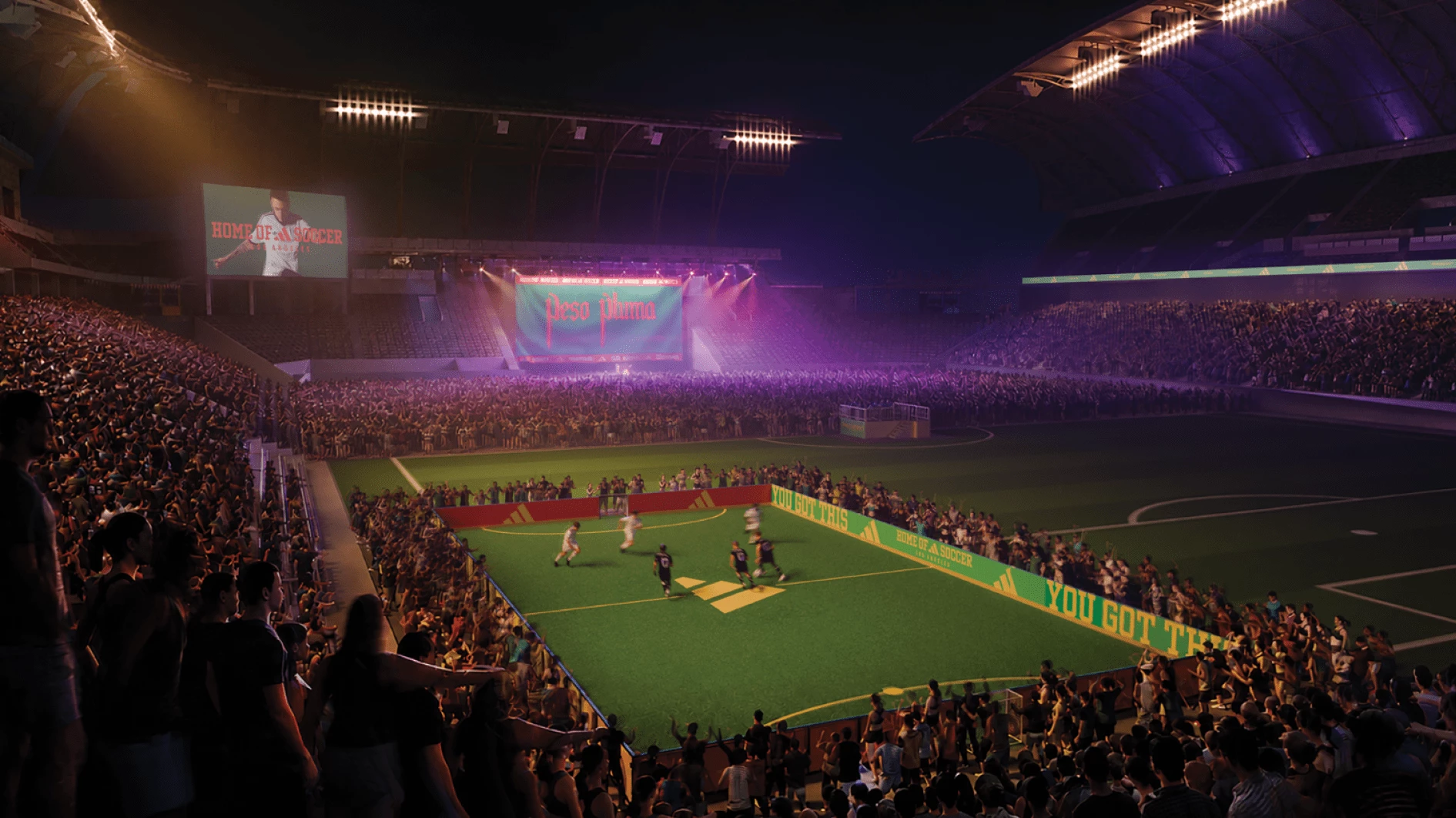 A mock-up of Adidas' Home of Soccer activation at Los Angeles | Source: Adidas A mock-up of Adidas' Home of Soccer activation at Los Angeles | Source: Adidas