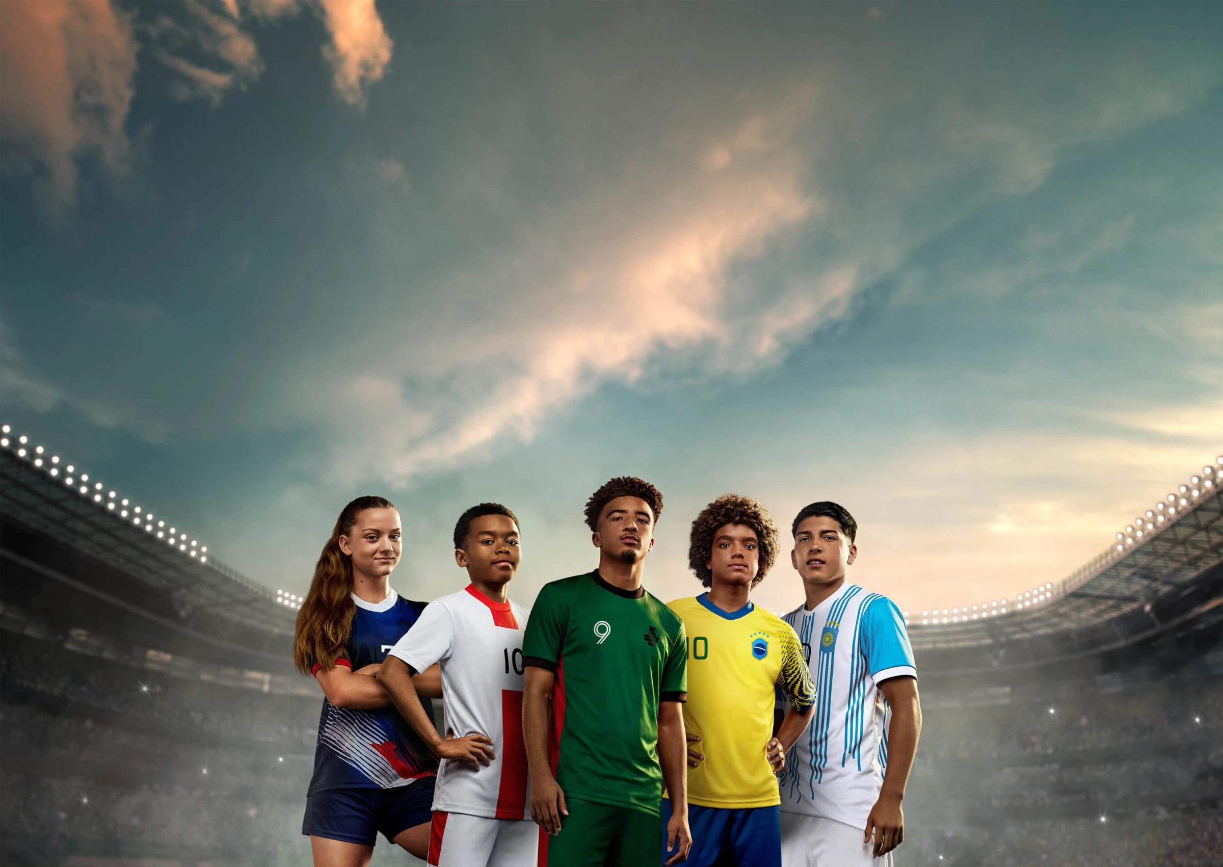 Hyundai Spotlights 5 Rising Soccer Players Five rising soccer players stand together in a stadium scene for Hyundai’s “Next Starts Now” FIFA World Cup 2026 campaign.