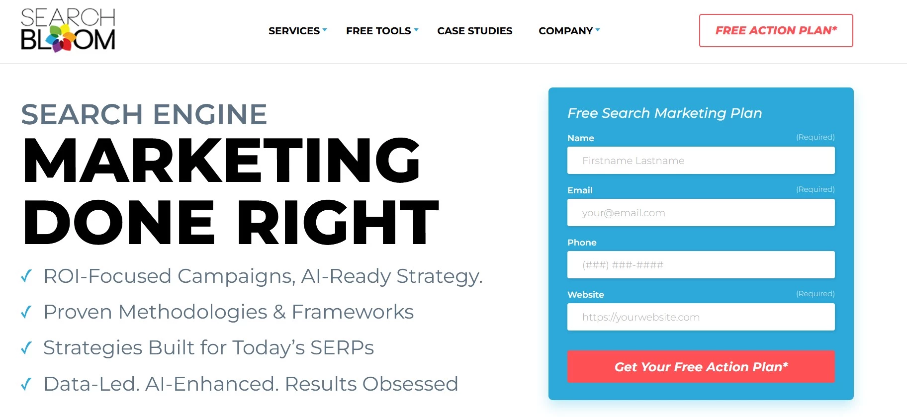 Searchbloom homepage
