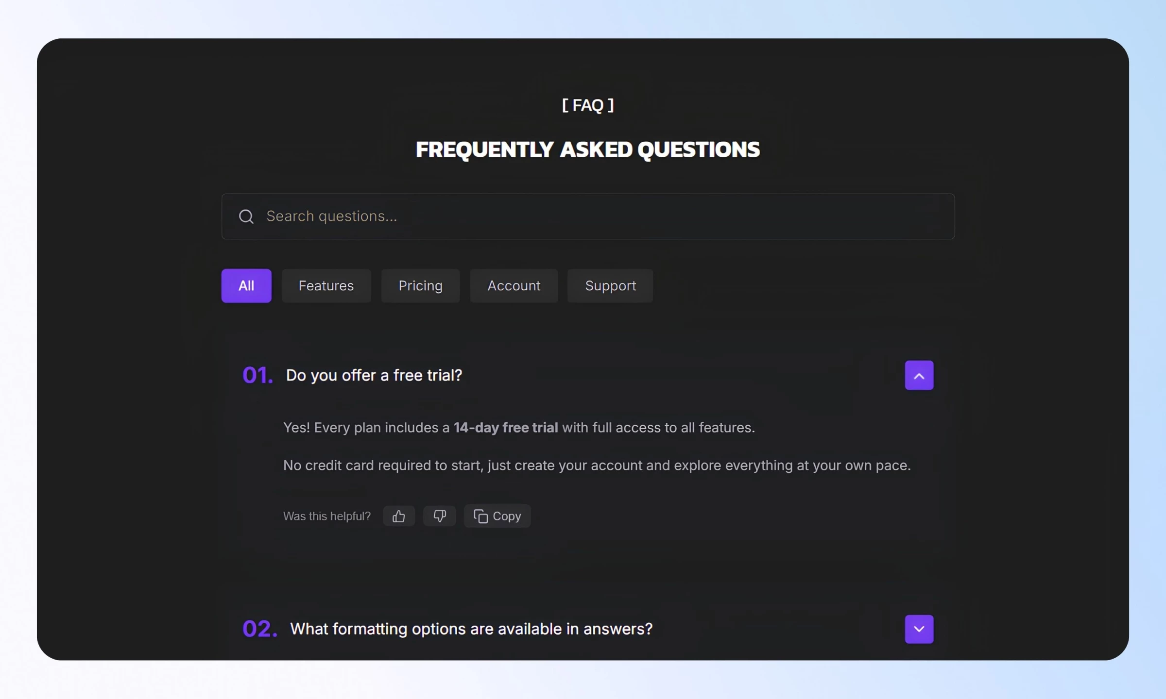 Framer FAQ Template