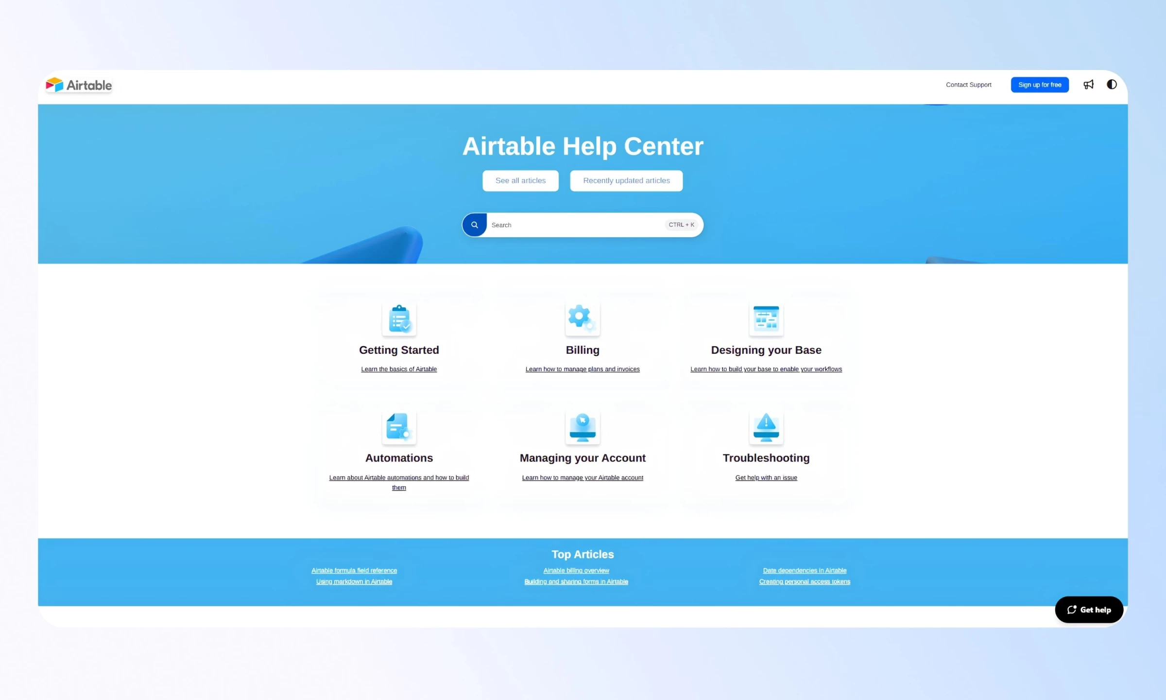 Airtable Help Center FAQ