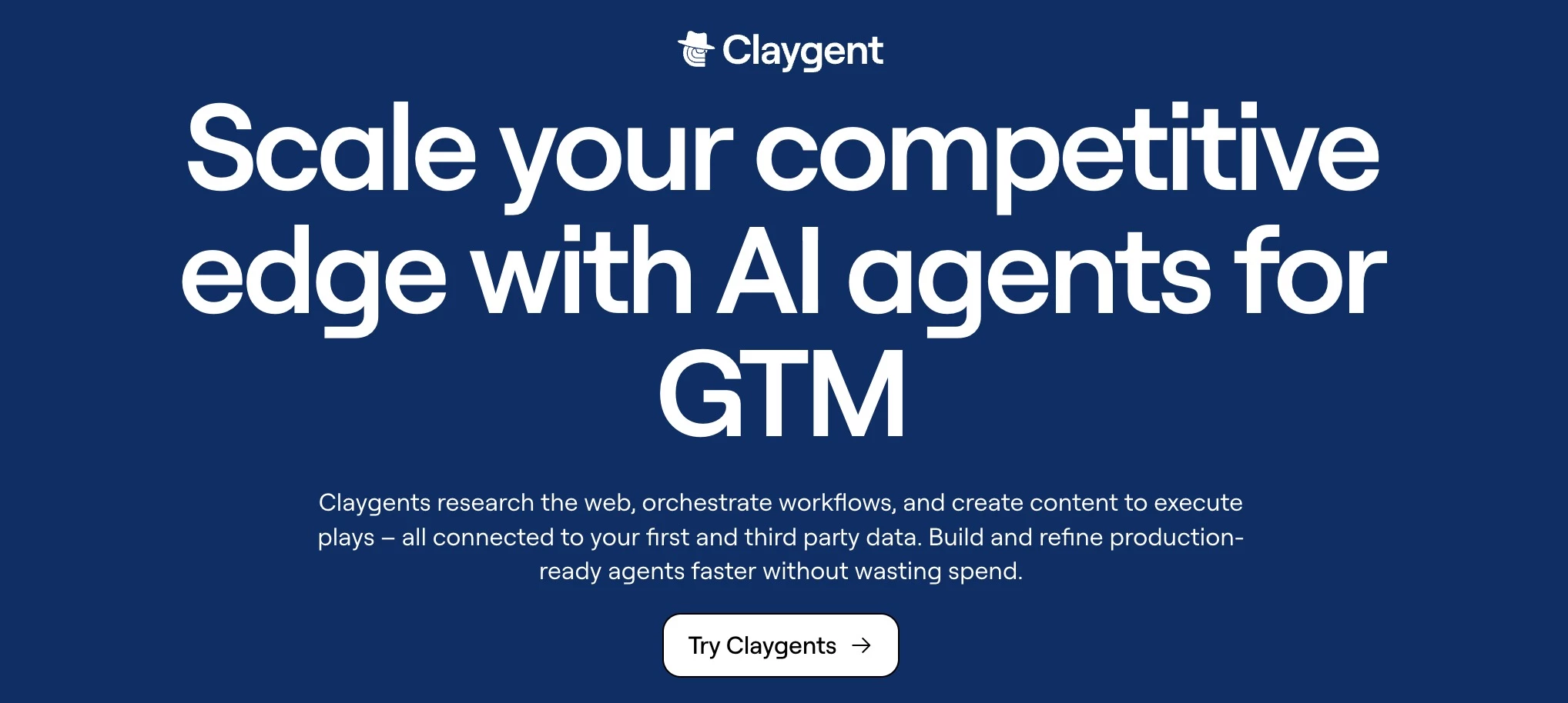 Claygent homepage Claygent homepage