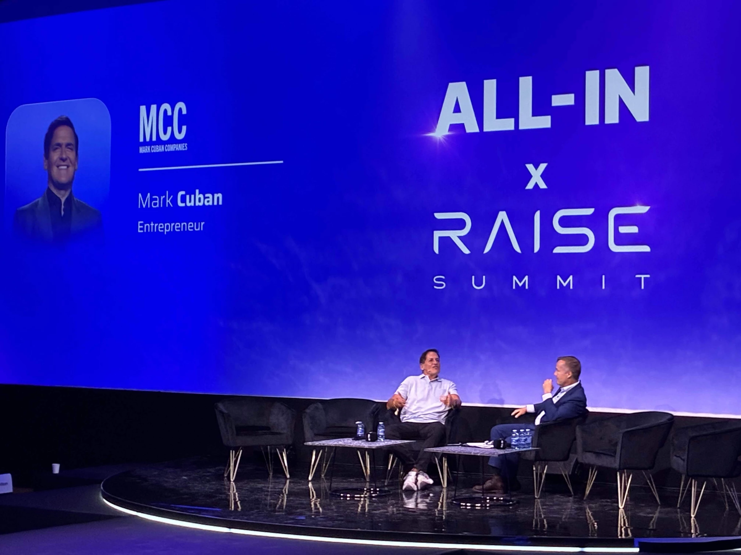 Mark Cuban's live podcast taping RAISE Summit 2026 in Paris, July 8, 2026. | Image: DesignRush