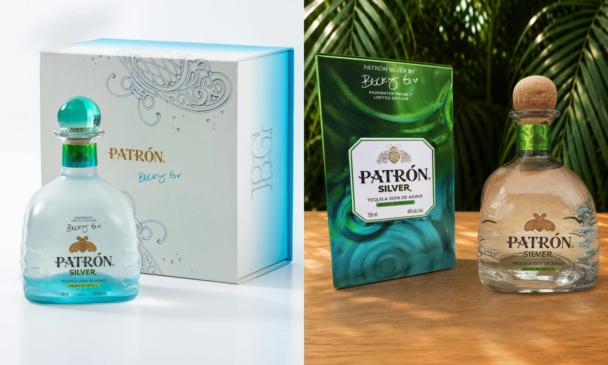 Becky G limited edition PATRON Tequila Our Rainwater Project Bottles.