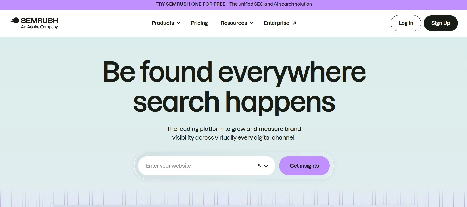 SemRush SemRush backlink checker homepage