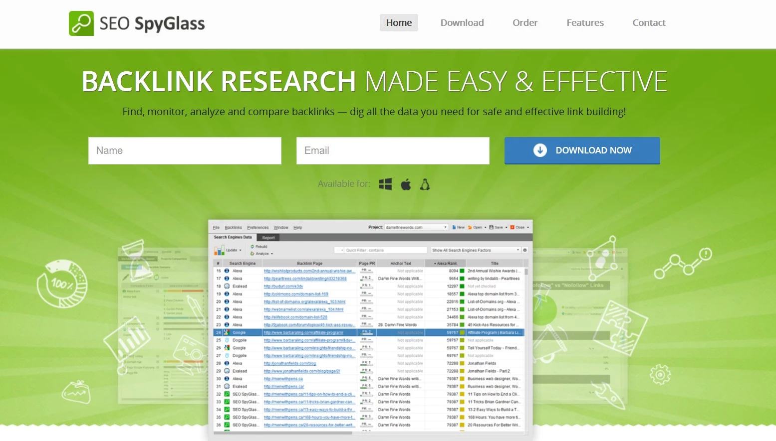 SEO SpyGlass SEO SpyGlass homepage