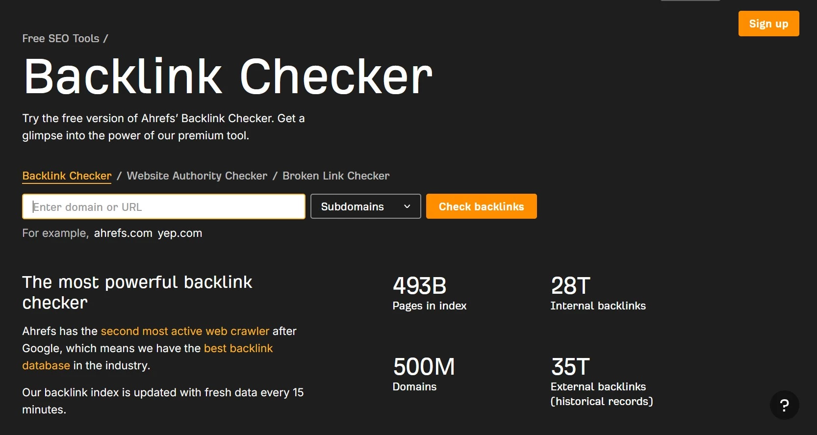 Ahrefs Free Ahrefs free backlink checker tool