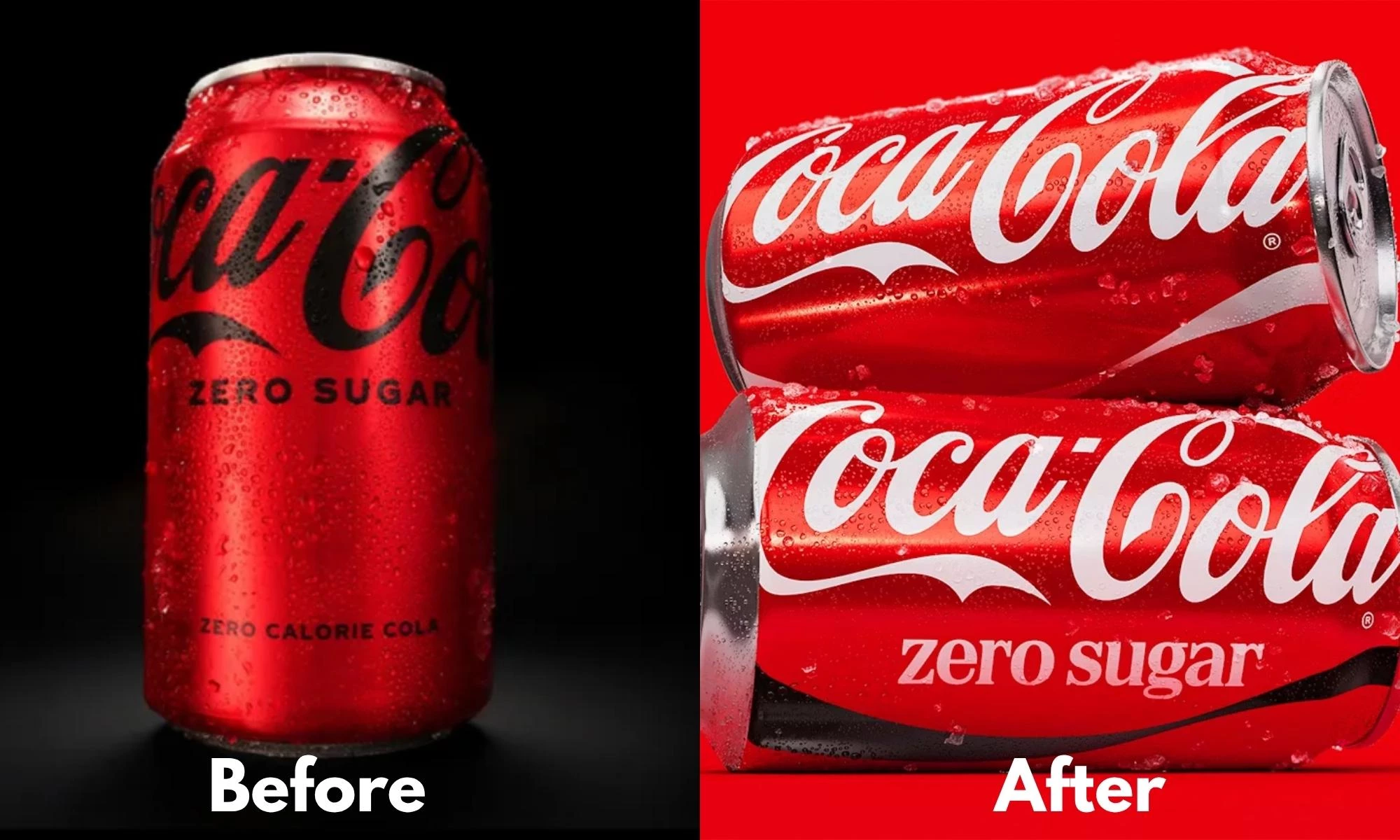 coca-cola-before-and-after Coca-Cola- Zero Sugar can design before and after.