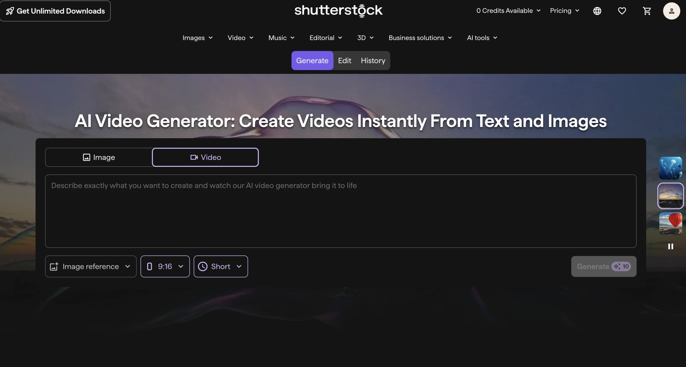shutterstock-hero Shutterstock Video Generator