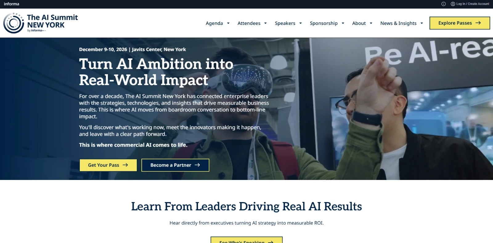 The AI Summit New York homepage
