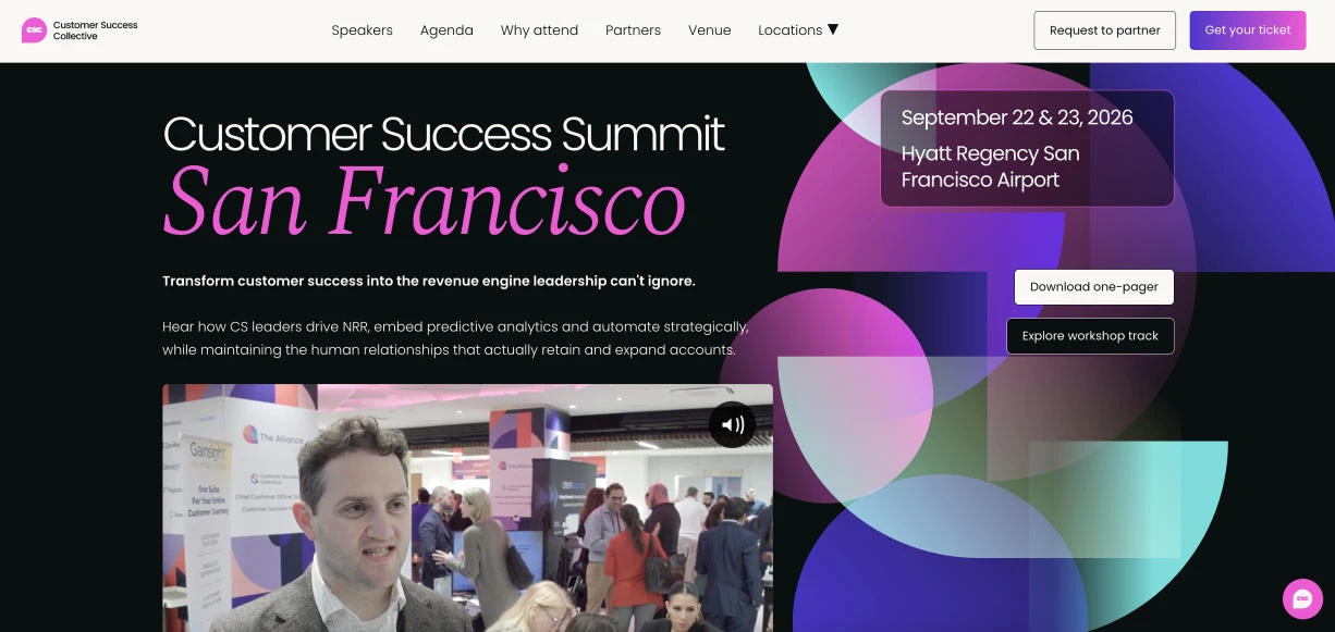 Customer Success Summit San Francisco homepage