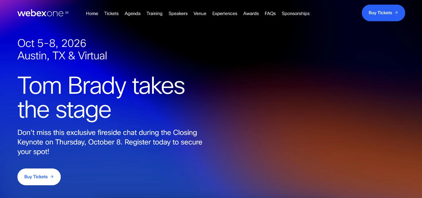 WebexOne homepage