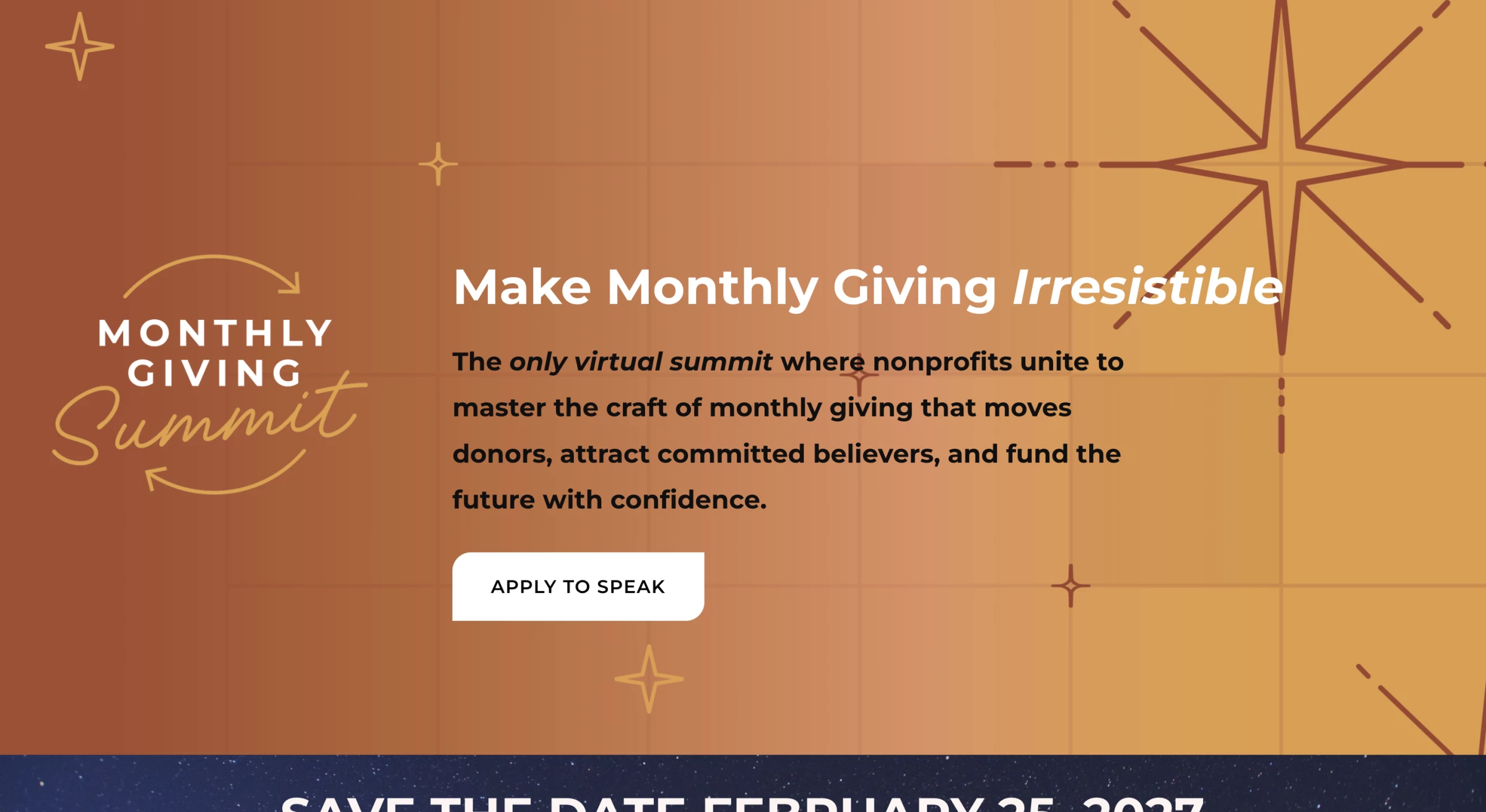 Monthly Giving Summit homepage