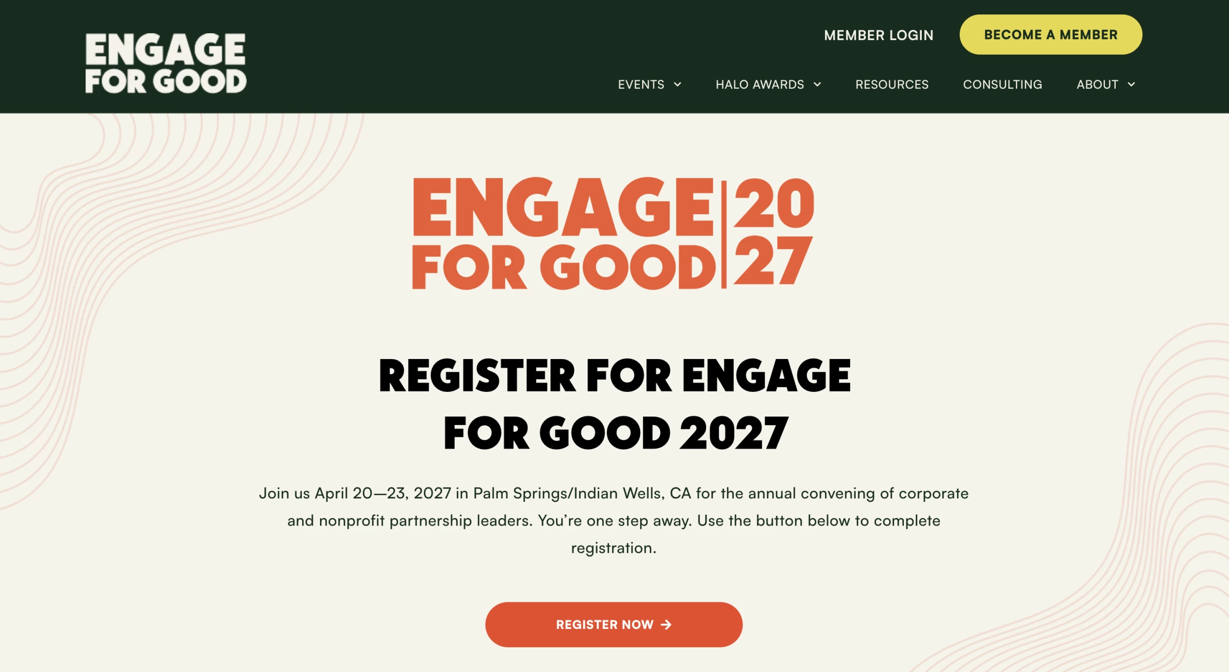 Engage for Good homepage