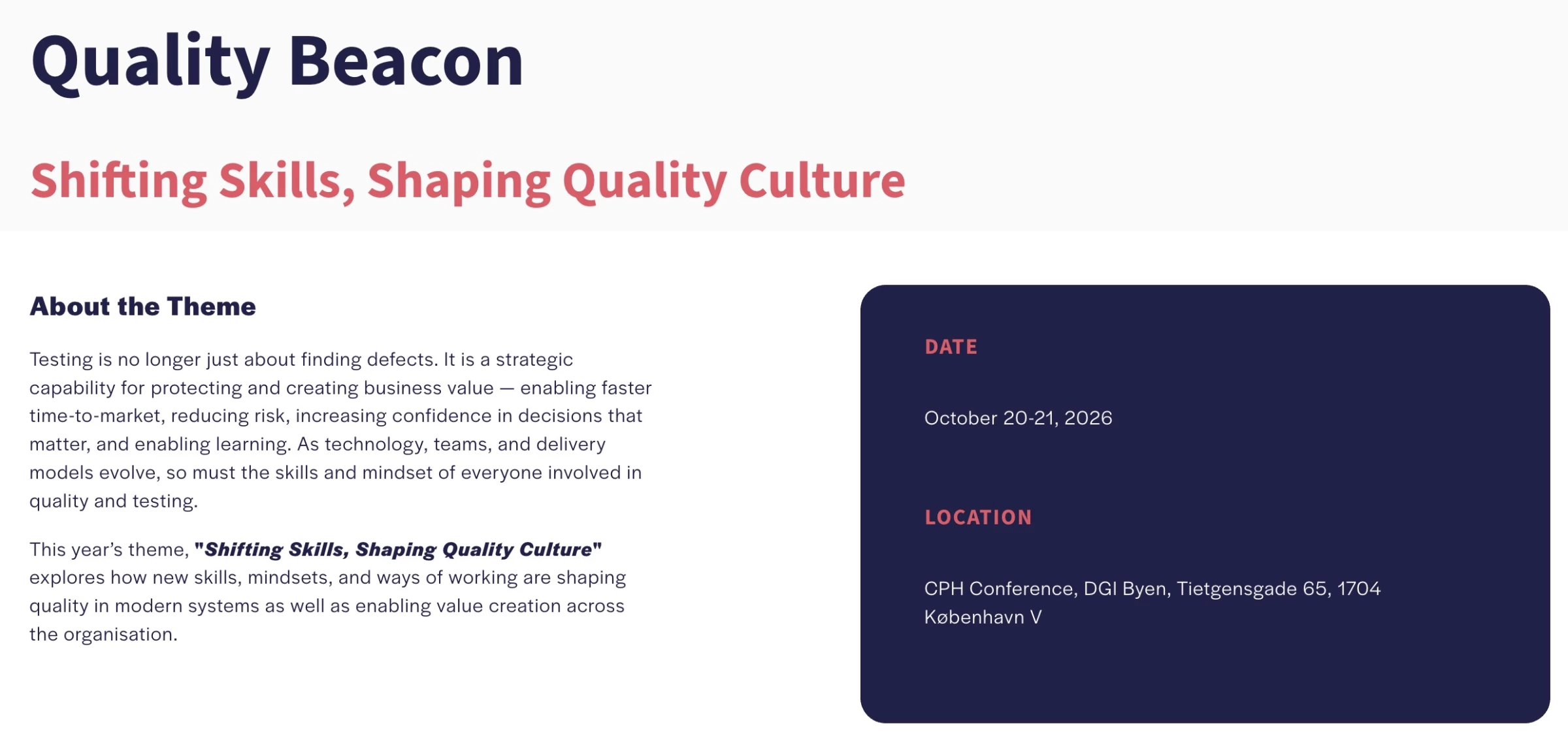 DSTB Quality Beacon 2026 DSTB Quality Beacon 2026 homepage