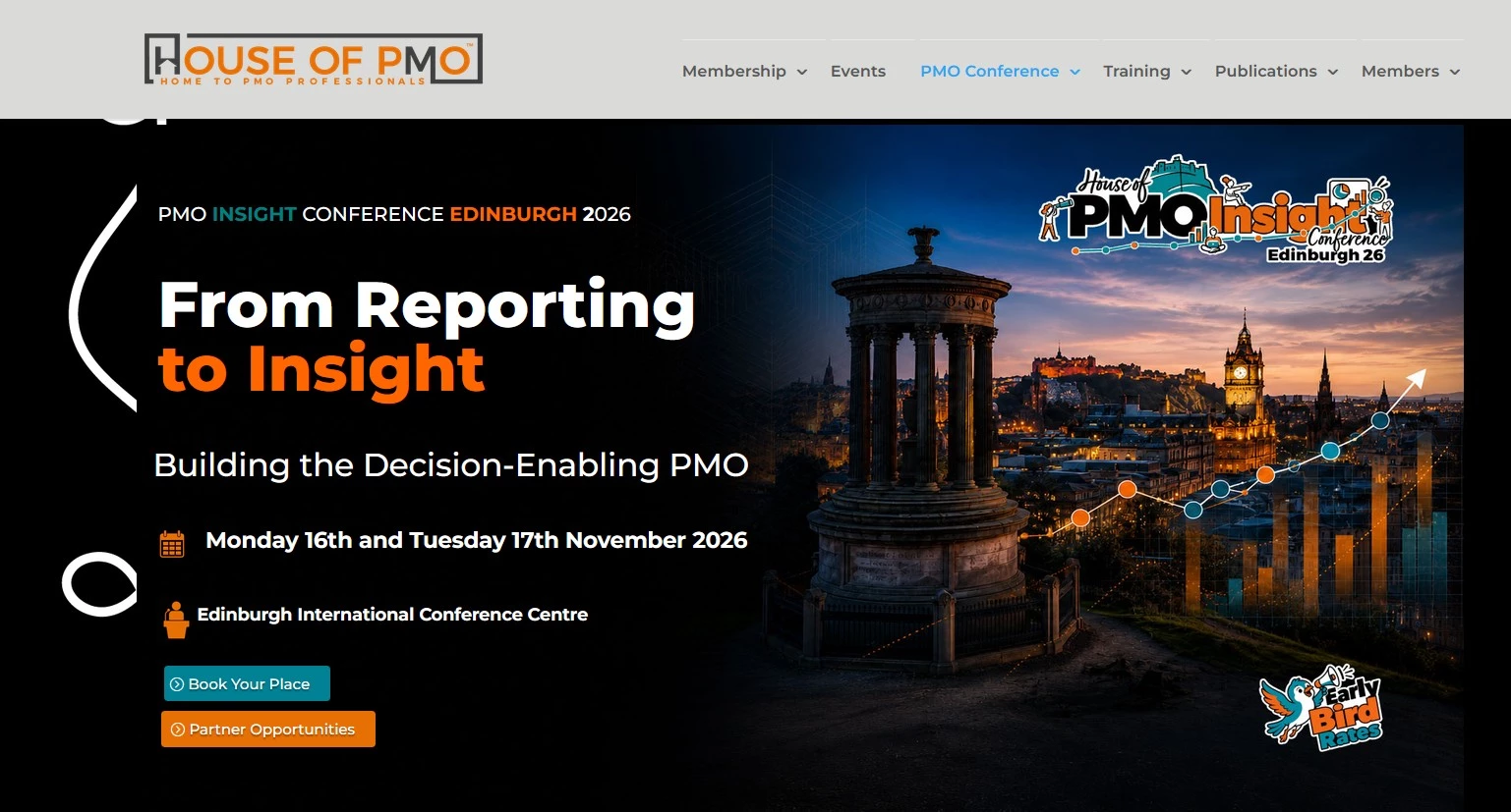 PMO Insight Conference Edinburgh event homepage.