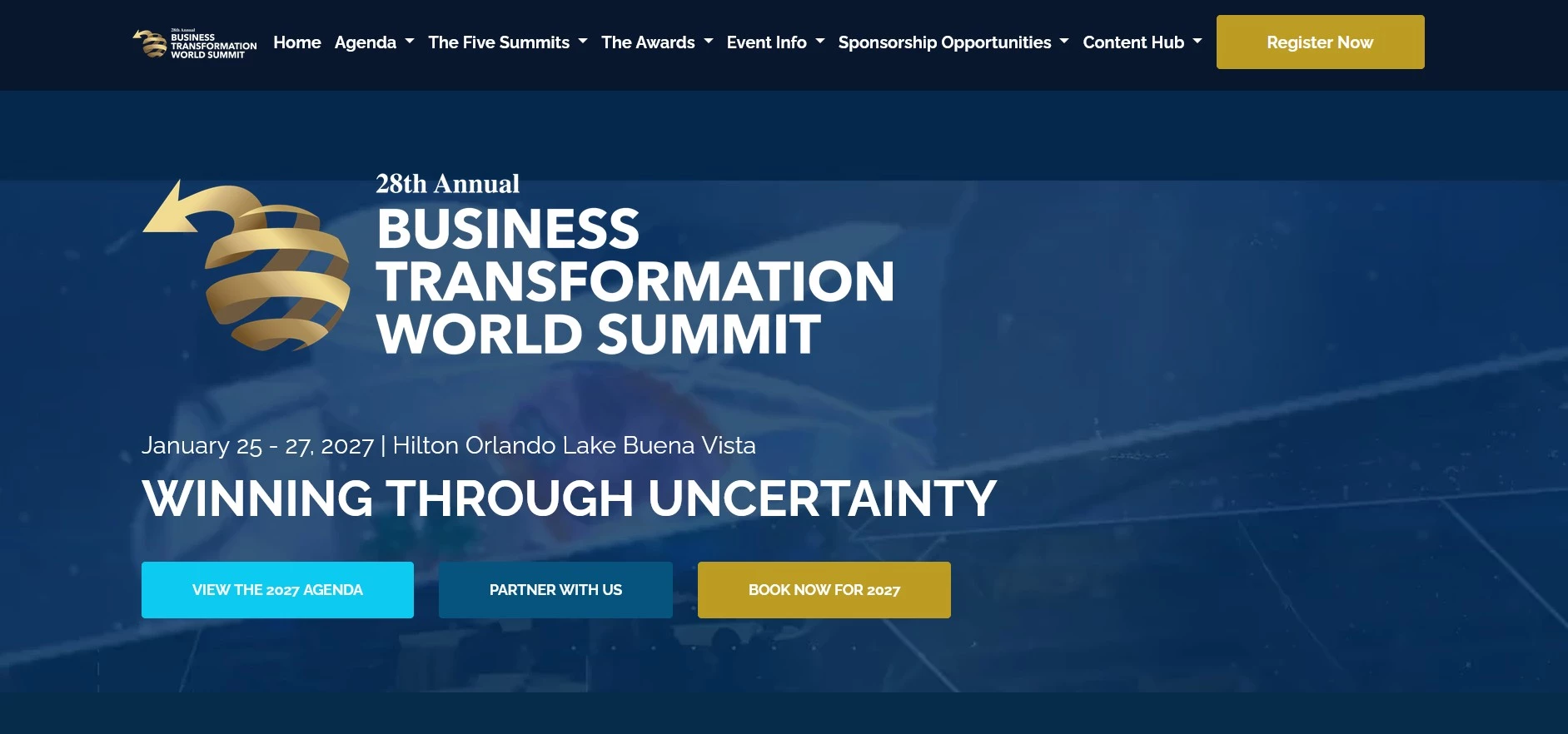 Business Transformation World Summit event homepage
