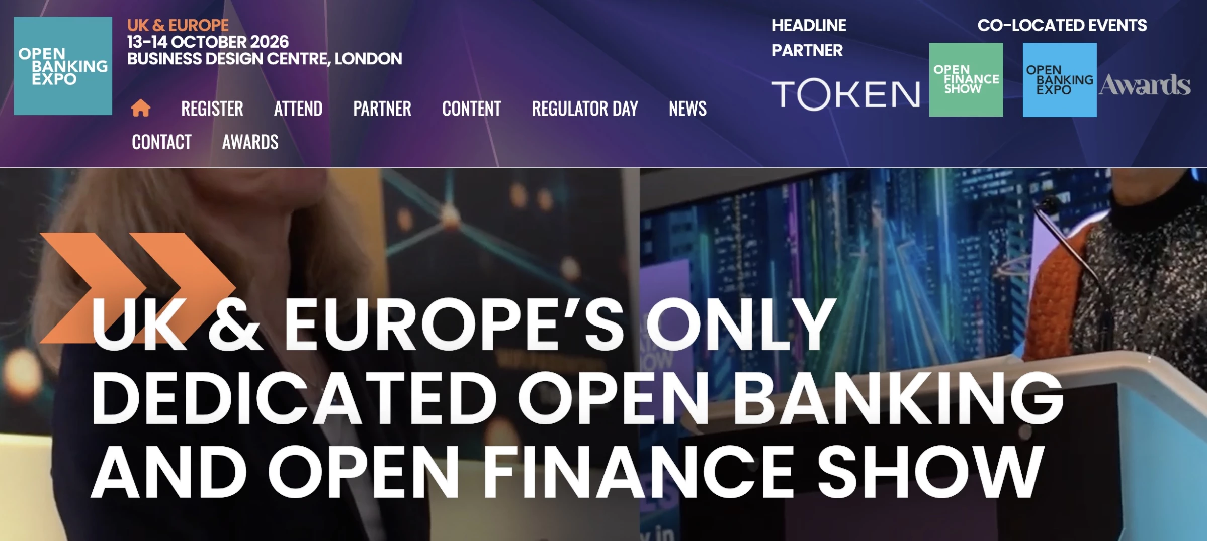 Open Banking Expo homepage