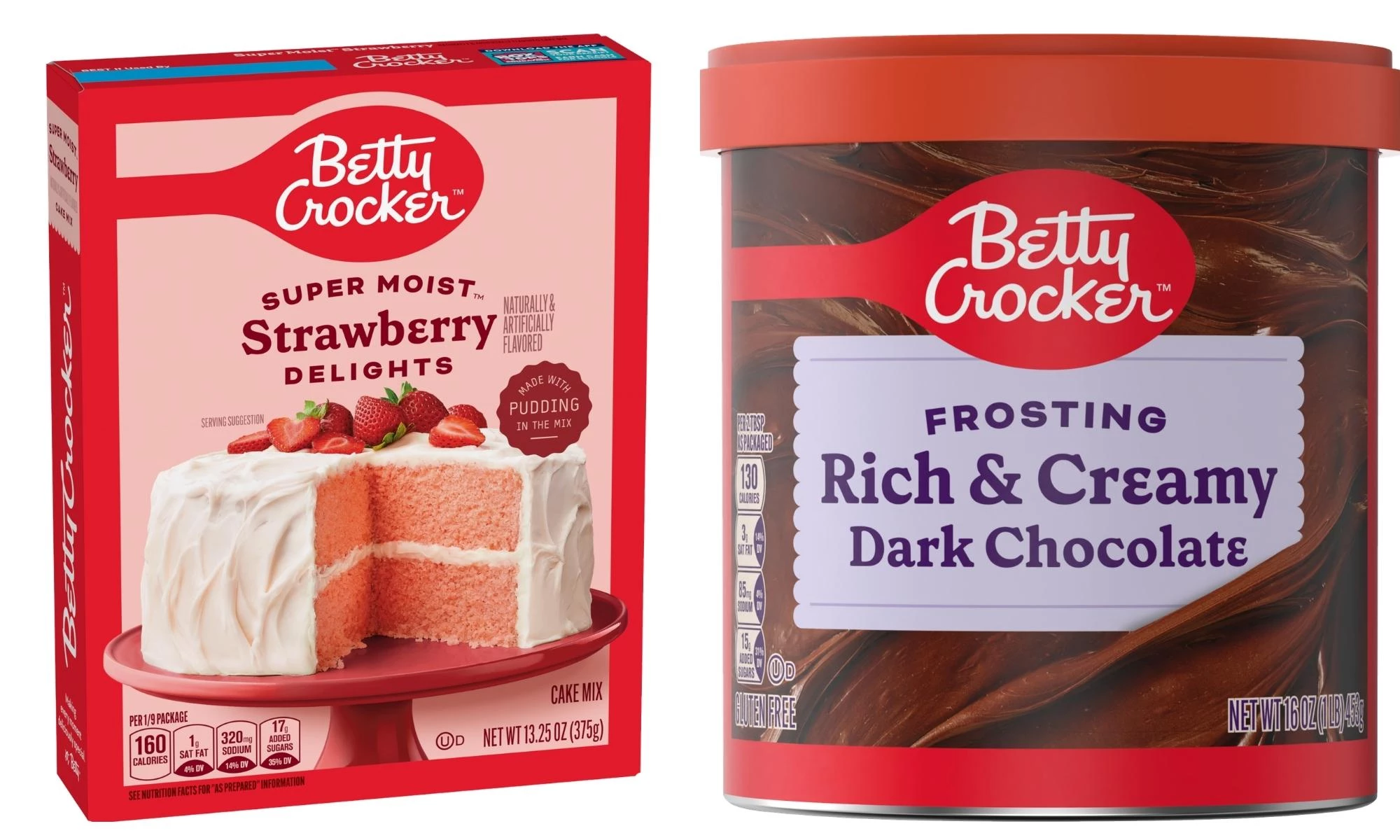 Betty Crocker refreshed packaging.