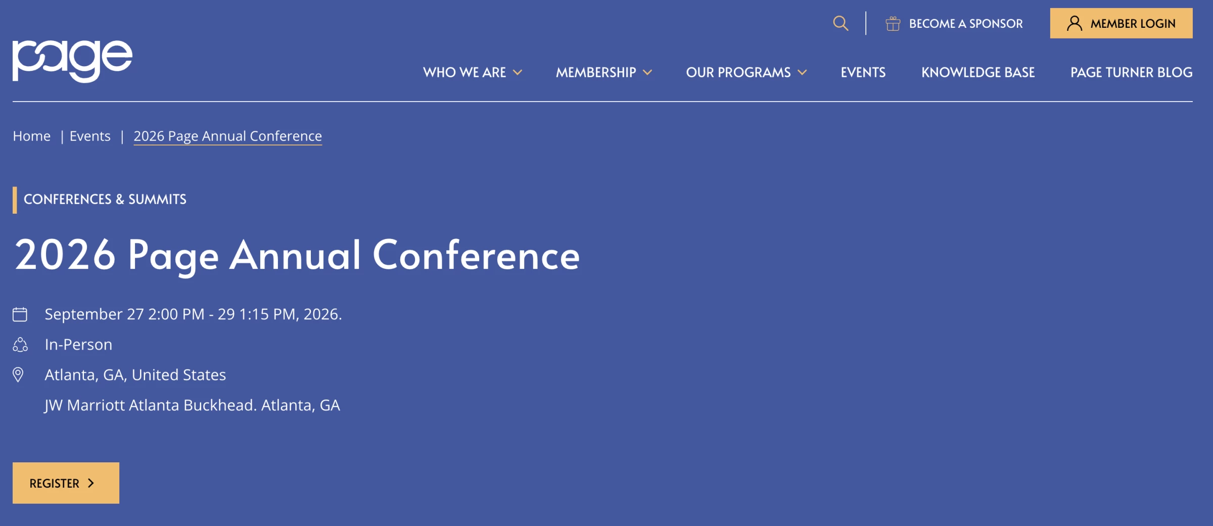 Page Annual Conference homepage Page Annual Conference homepage