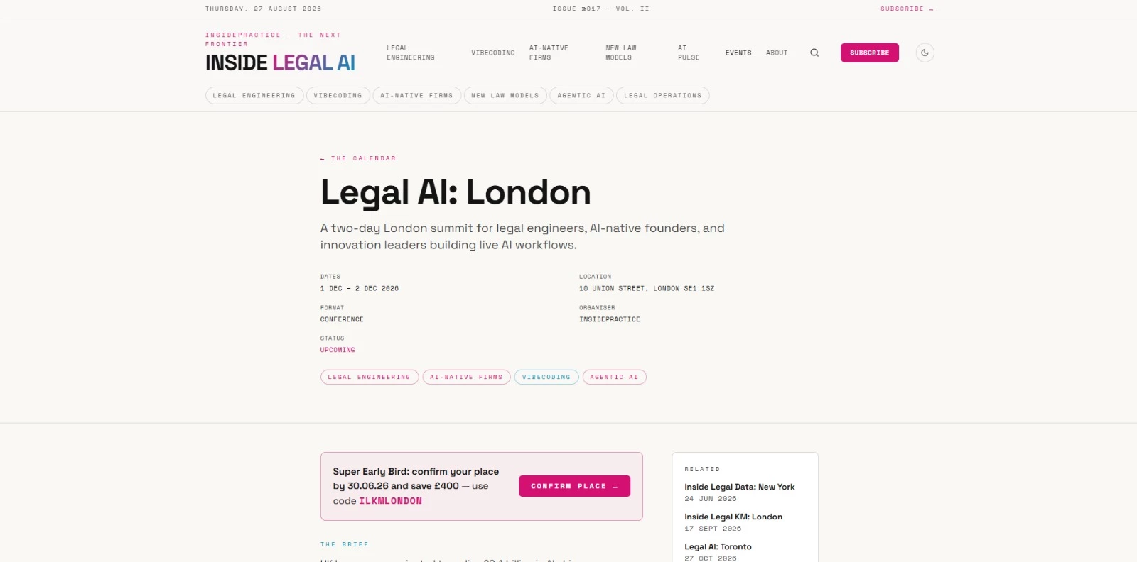Legal AI London conference homepage Legal AI London conference homepage