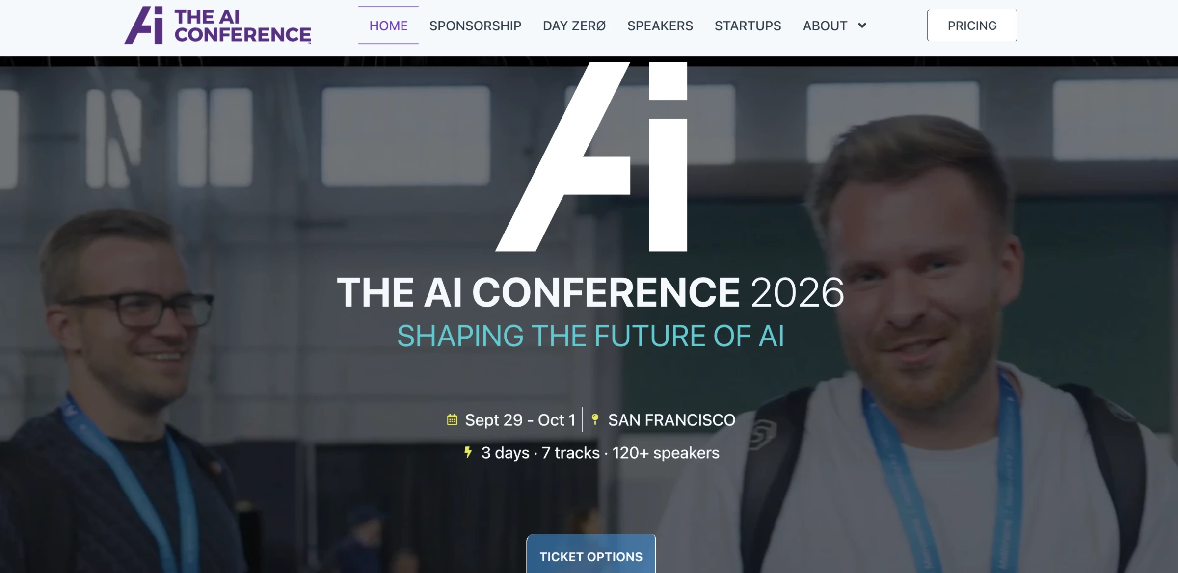 The AI Conference homepage The AI Conference homepage