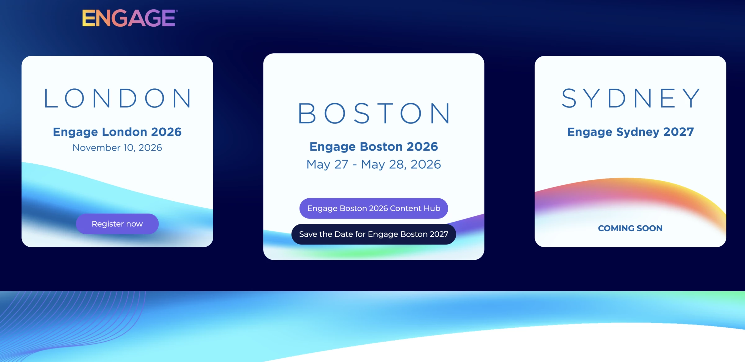 Engage homepage Engage homepage