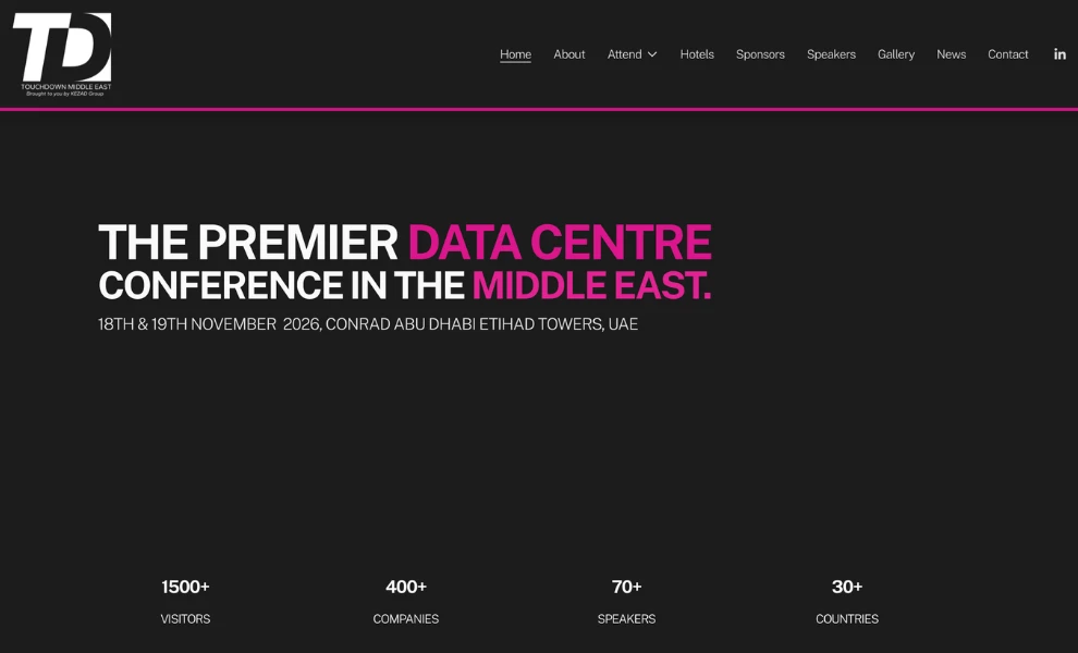 Touchdown Middle East data center conferences: touchdown middle east