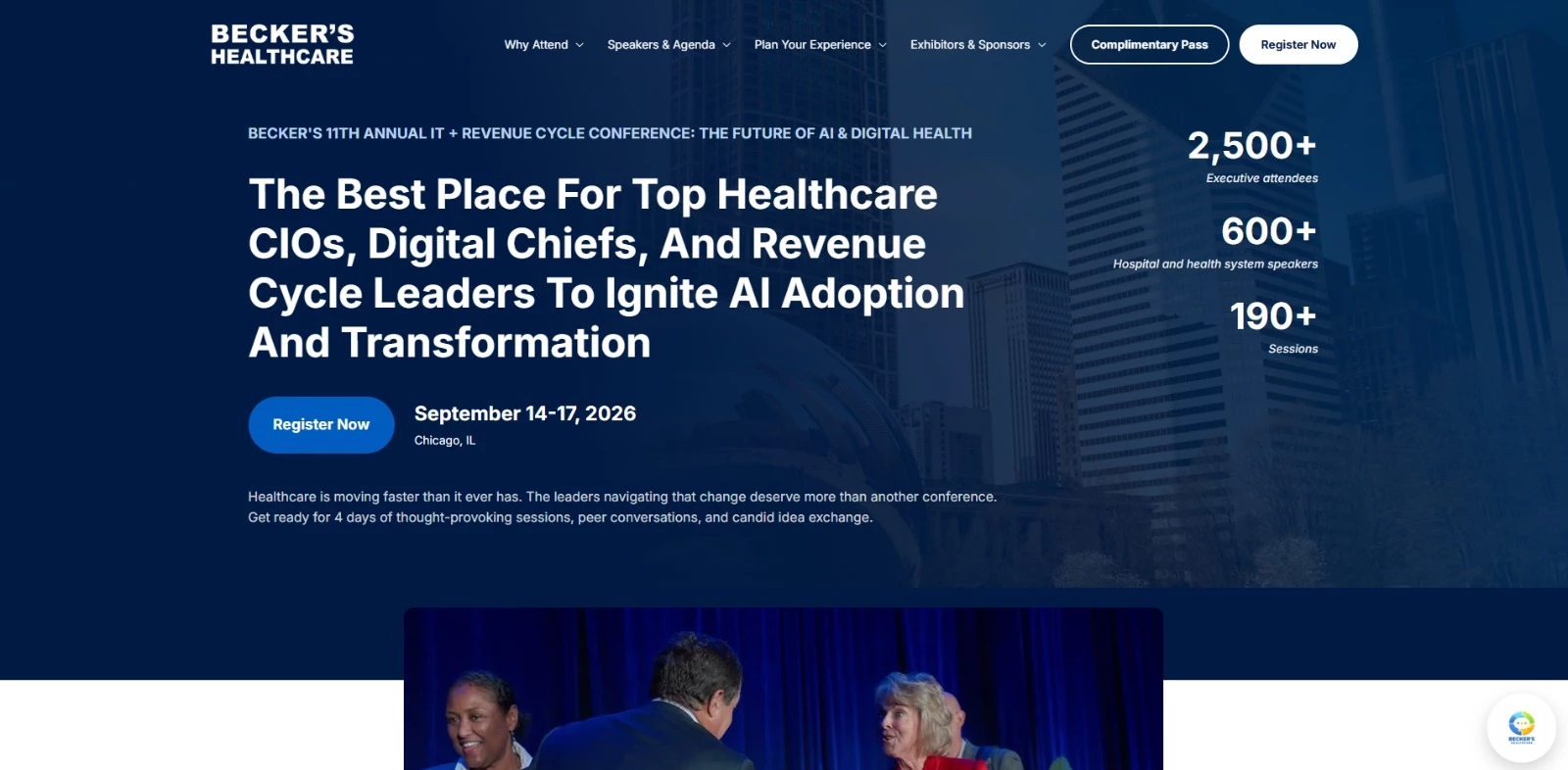 The Future of AI & Digital Health conference homepage