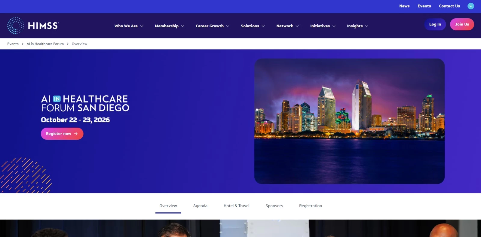 HIMSS AI in Healthcare Forum homepage