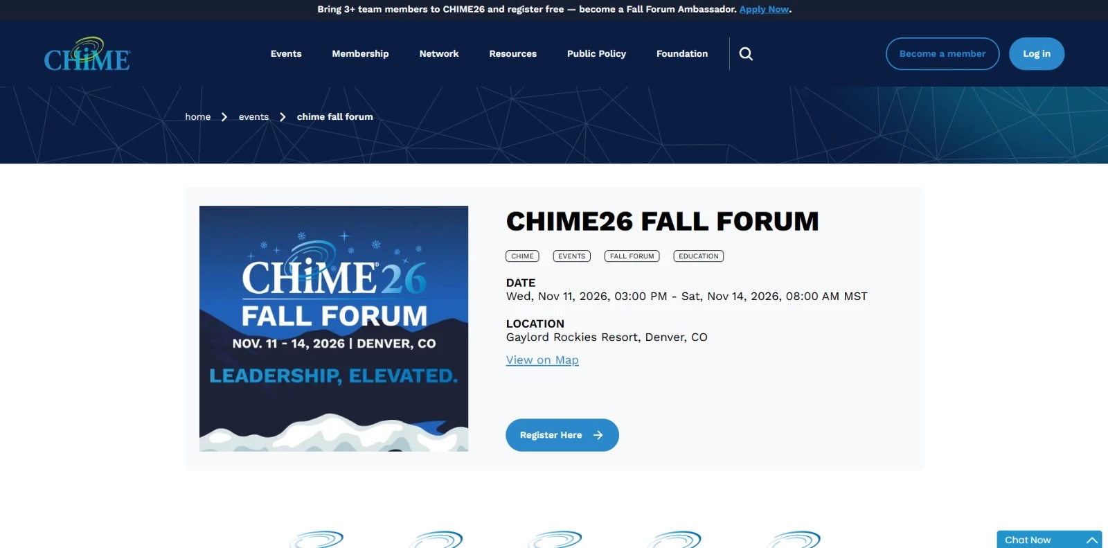 CHIME26 homepage