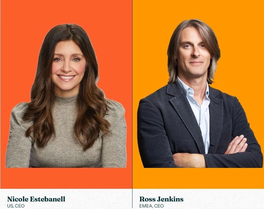 Head shots of U.S. CEO Nicole Estebanell and EMEA CEO Ross Jenkins.