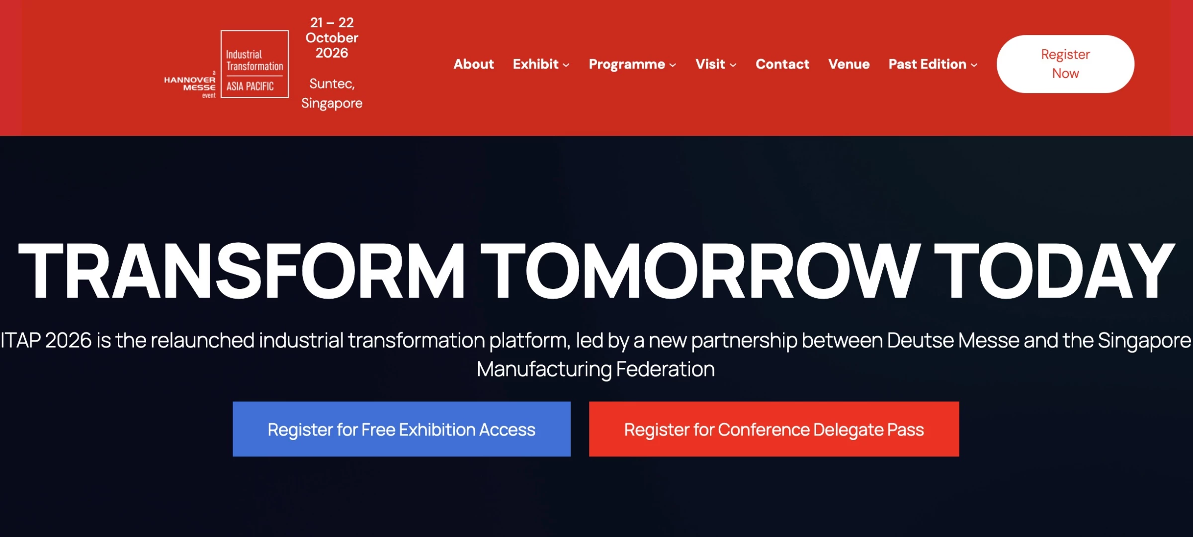 Industrial Transformation Asia-Pacific (ITAP) 2026 Industrial Transformation Asia-Pacific (ITAP) 2026
