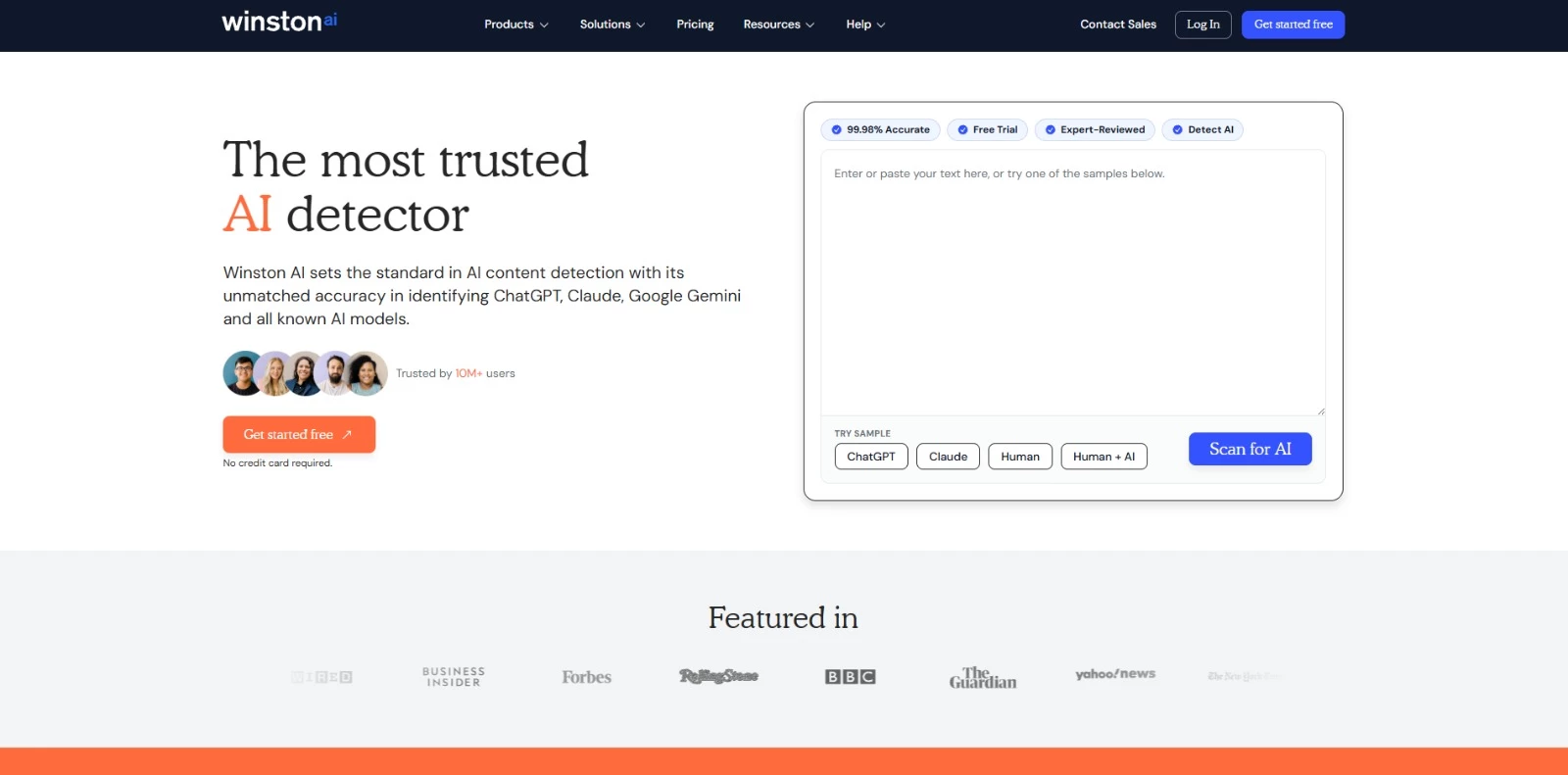 Winston AI homepage